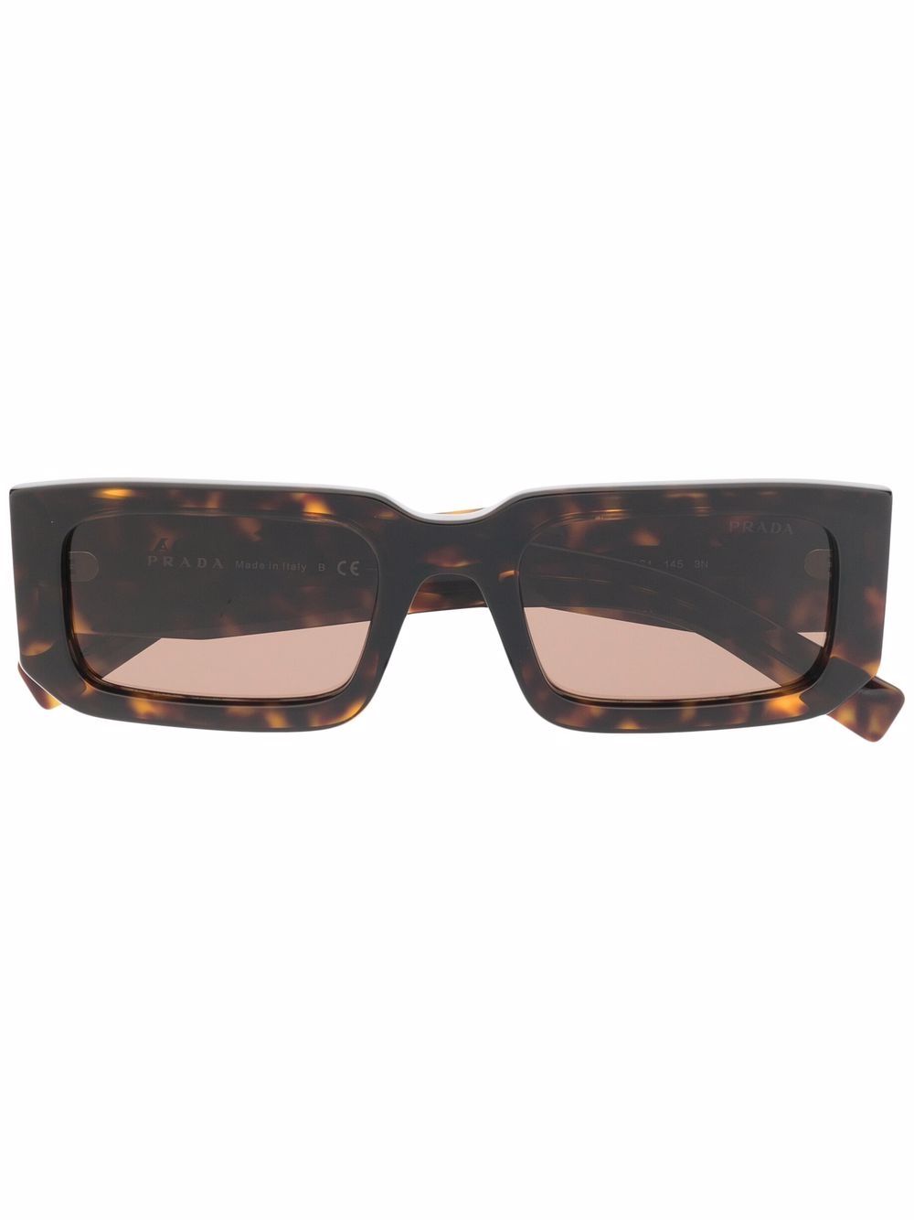Prada Eyewear 玳瑁纹太阳眼镜 - 褐色
