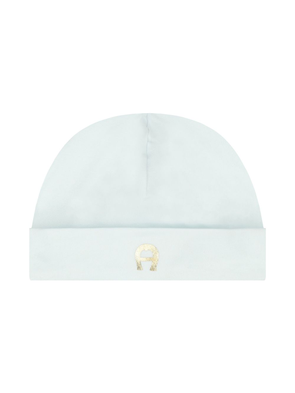 Aigner Kids logo印花套头帽 - 蓝色