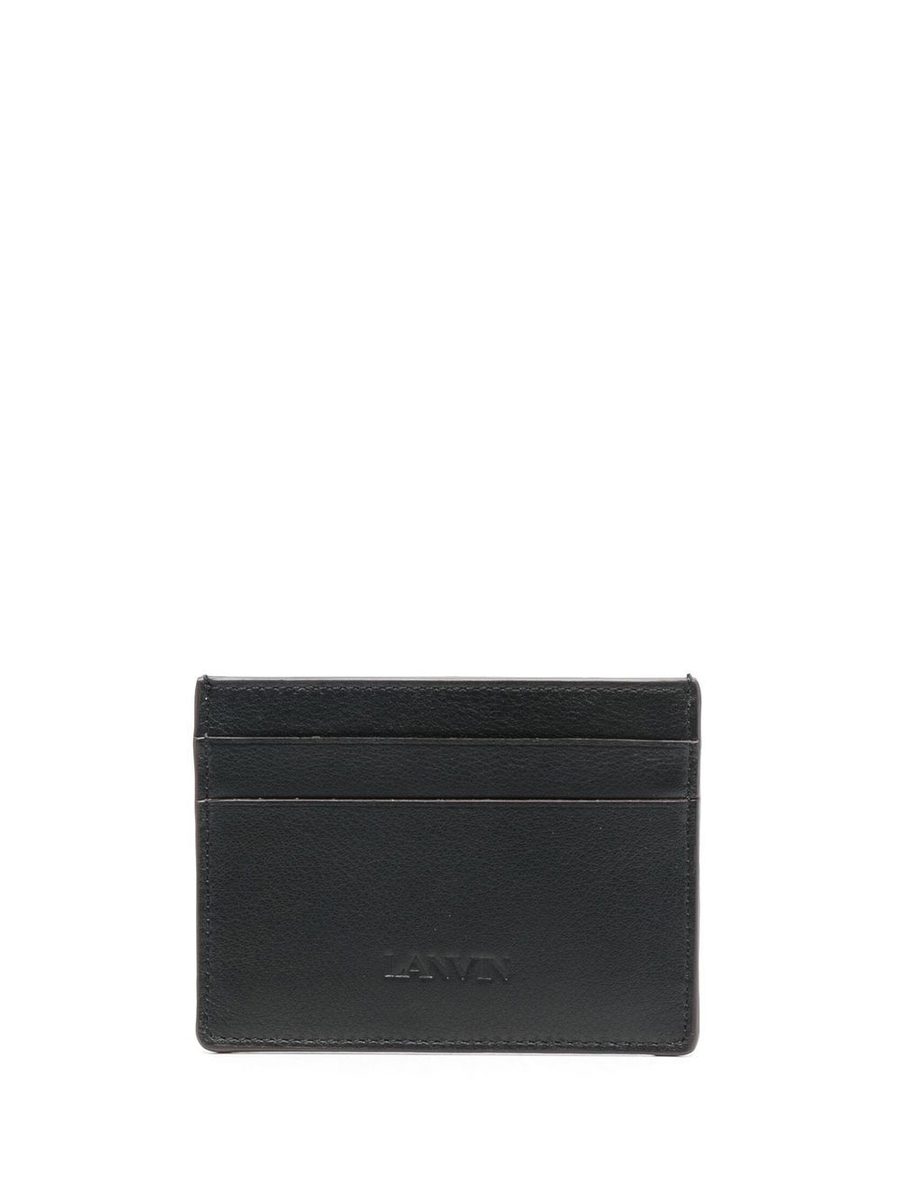 Lanvin logo凹面压花卡夹 - 黑色
