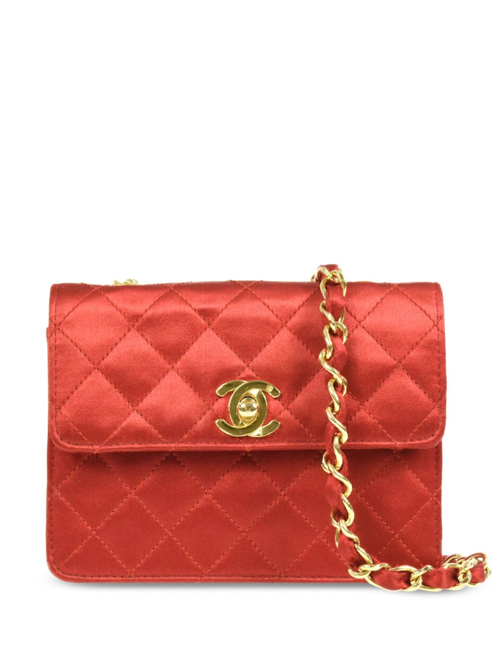 CHANEL Pre-Owned Classic Flap 迷你单肩包（1990年典藏款） - 红色