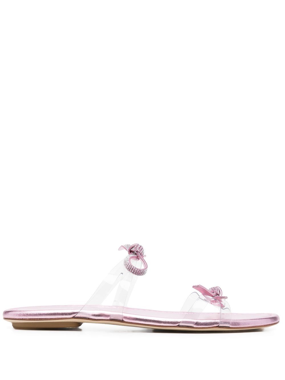 Stuart Weitzman 蝴蝶结细节缀饰凉鞋 - 白色
