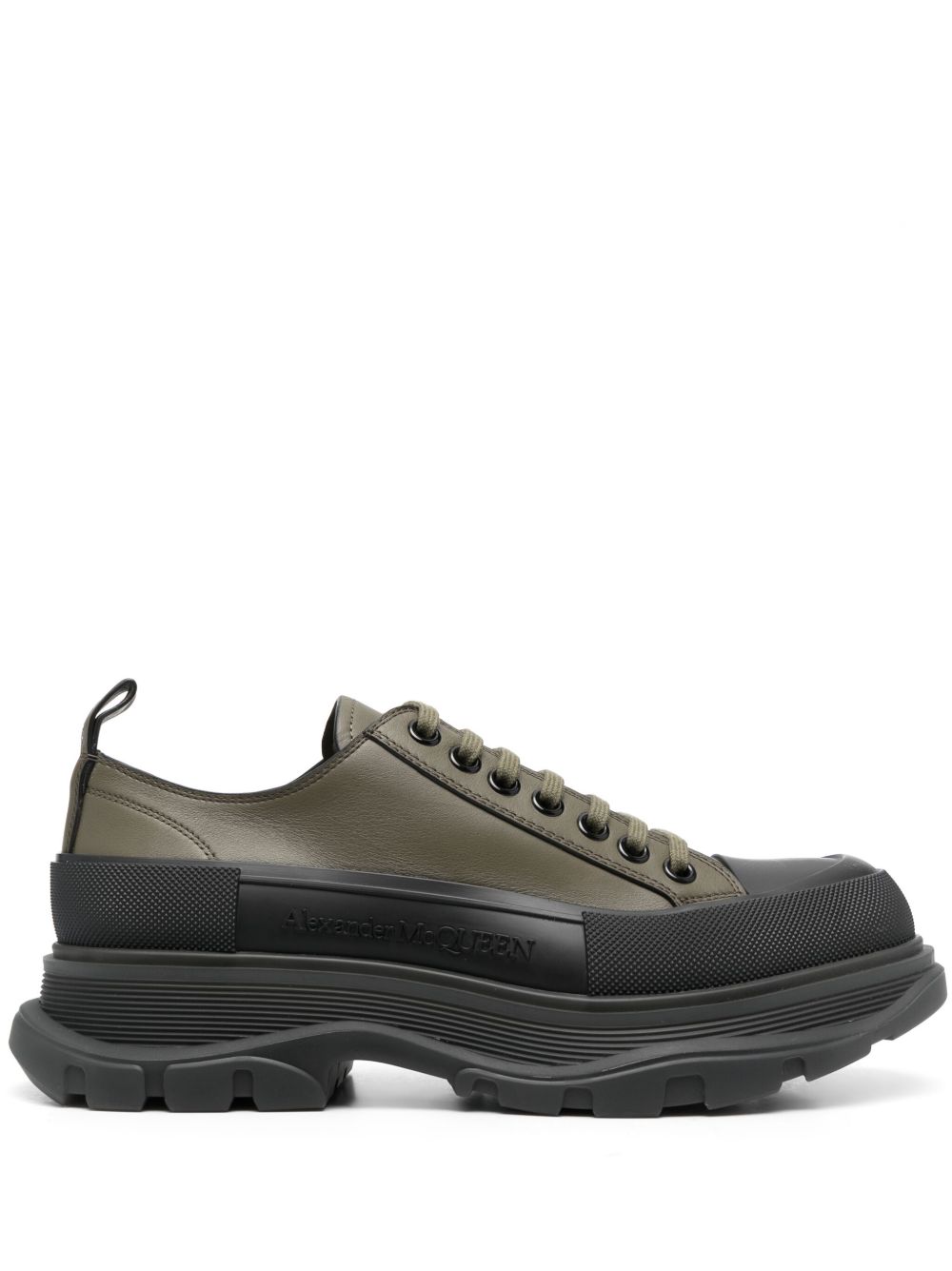 Alexander McQueen Tread Slick 皮质运动鞋 - 绿色