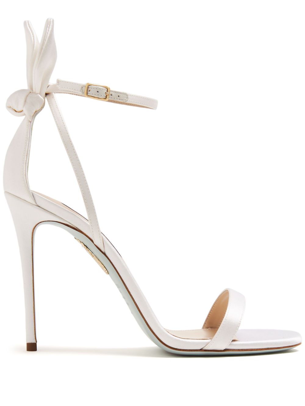Aquazzura Bow Tie 皮质高跟凉鞋 - 白色