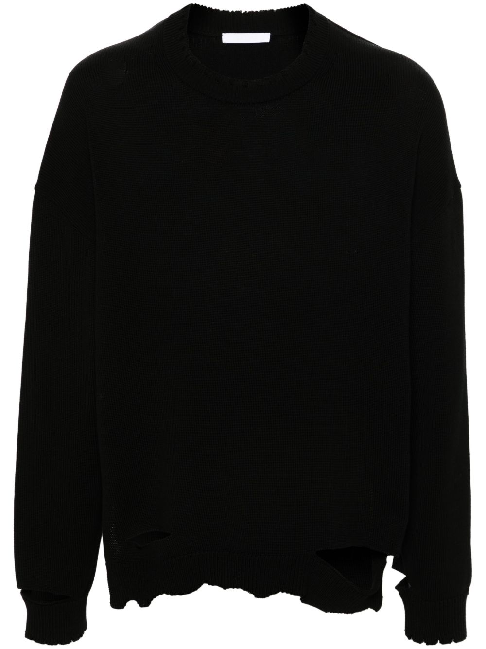Helmut Lang 仿旧圆领毛衣 - 黑色