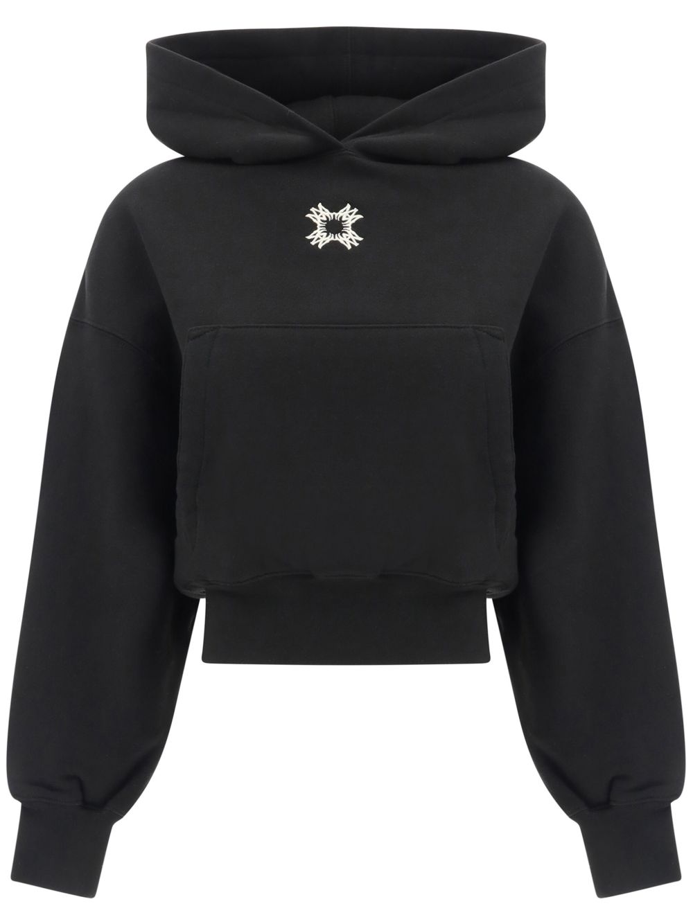 AMIRI logo刺绣短款连帽衫 - 黑色