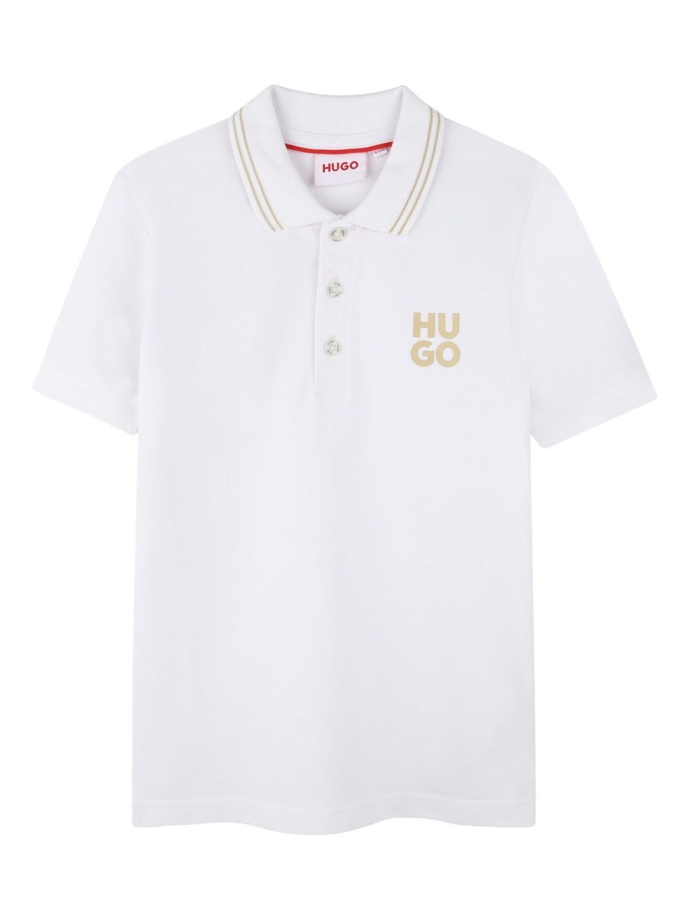 HUGO KIDS logo印花polo衫 - 白色