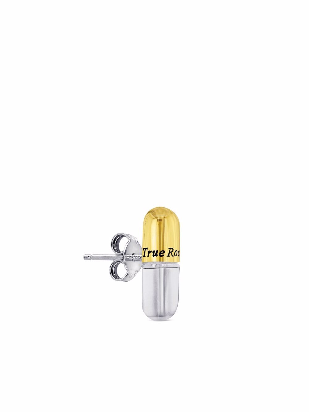 True Rocks 胶囊造型耳钉 - 银色