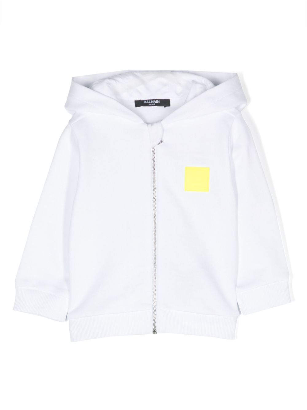 Balmain Kids logo贴花短款卫衣 - 白色