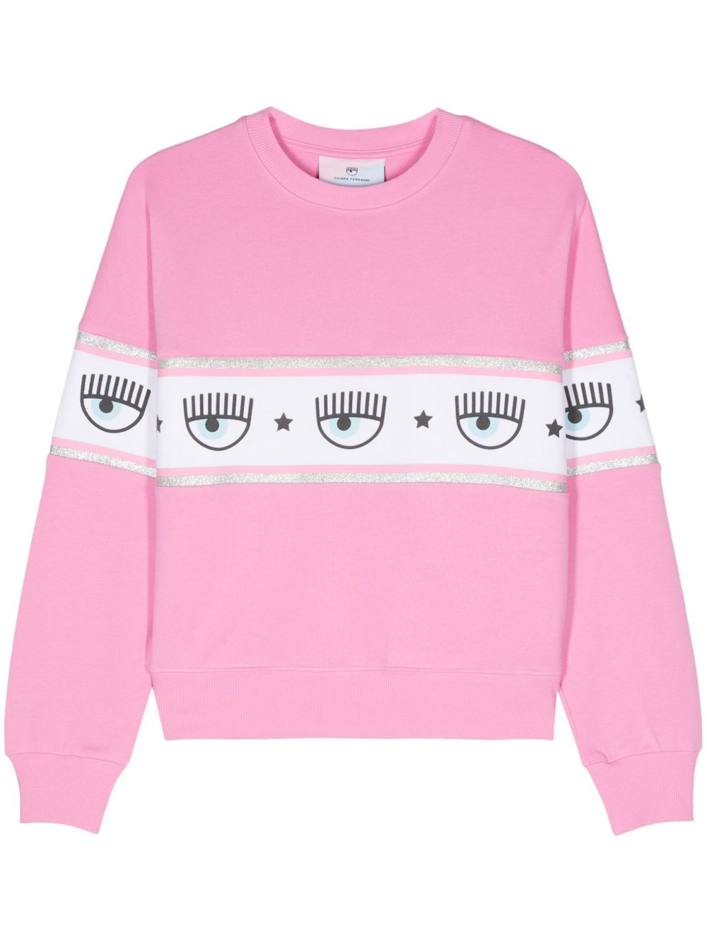 Chiara Ferragni logomania 图案棉卫衣 - 粉色