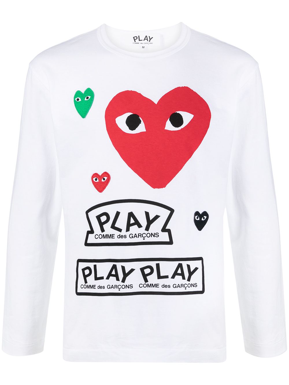 Comme Des Garçons Play logo印花长袖T恤 - 白色