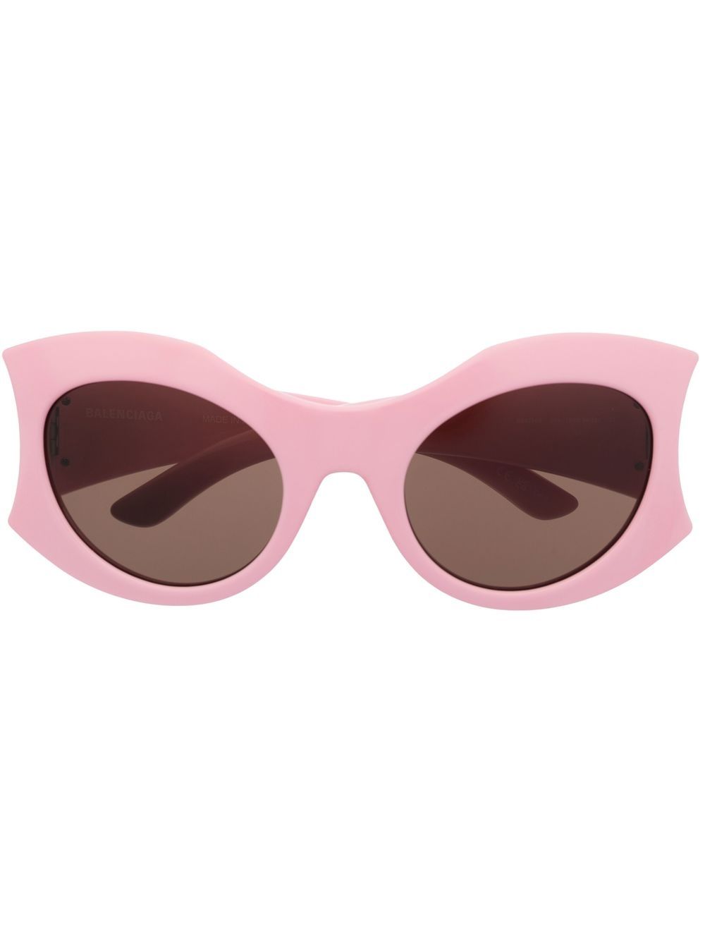 Balenciaga Eyewear logo标牌侧饰细节太阳眼镜 - 粉色