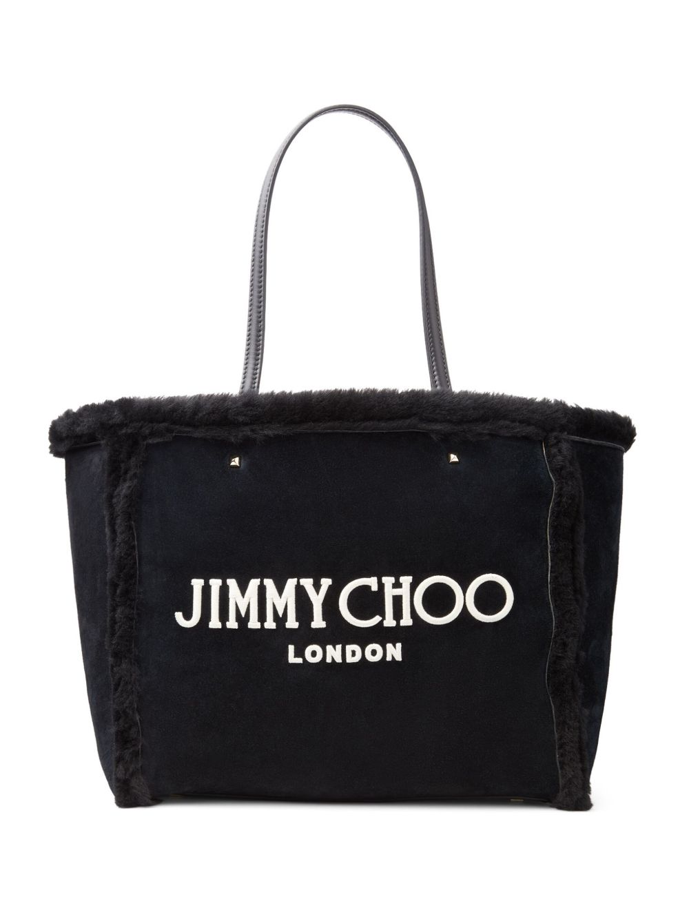 Jimmy Choo Avenue 皮毛一体手提包 - 黑色