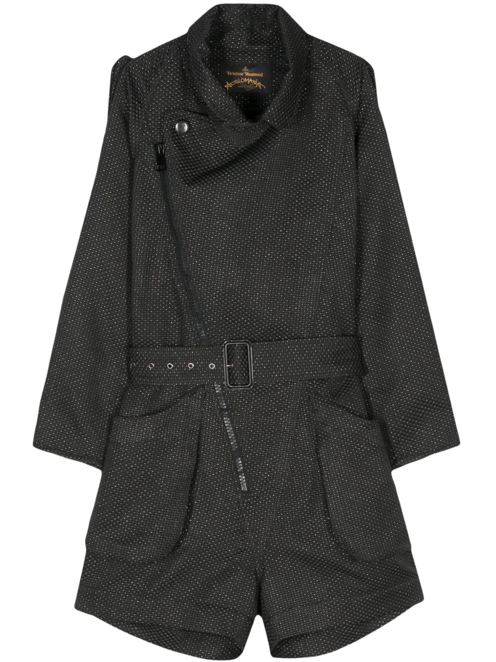 Vivienne Westwood Pre-Owned 金属感缝线连体长裤（2016–2017年代典藏款） - 黑色
