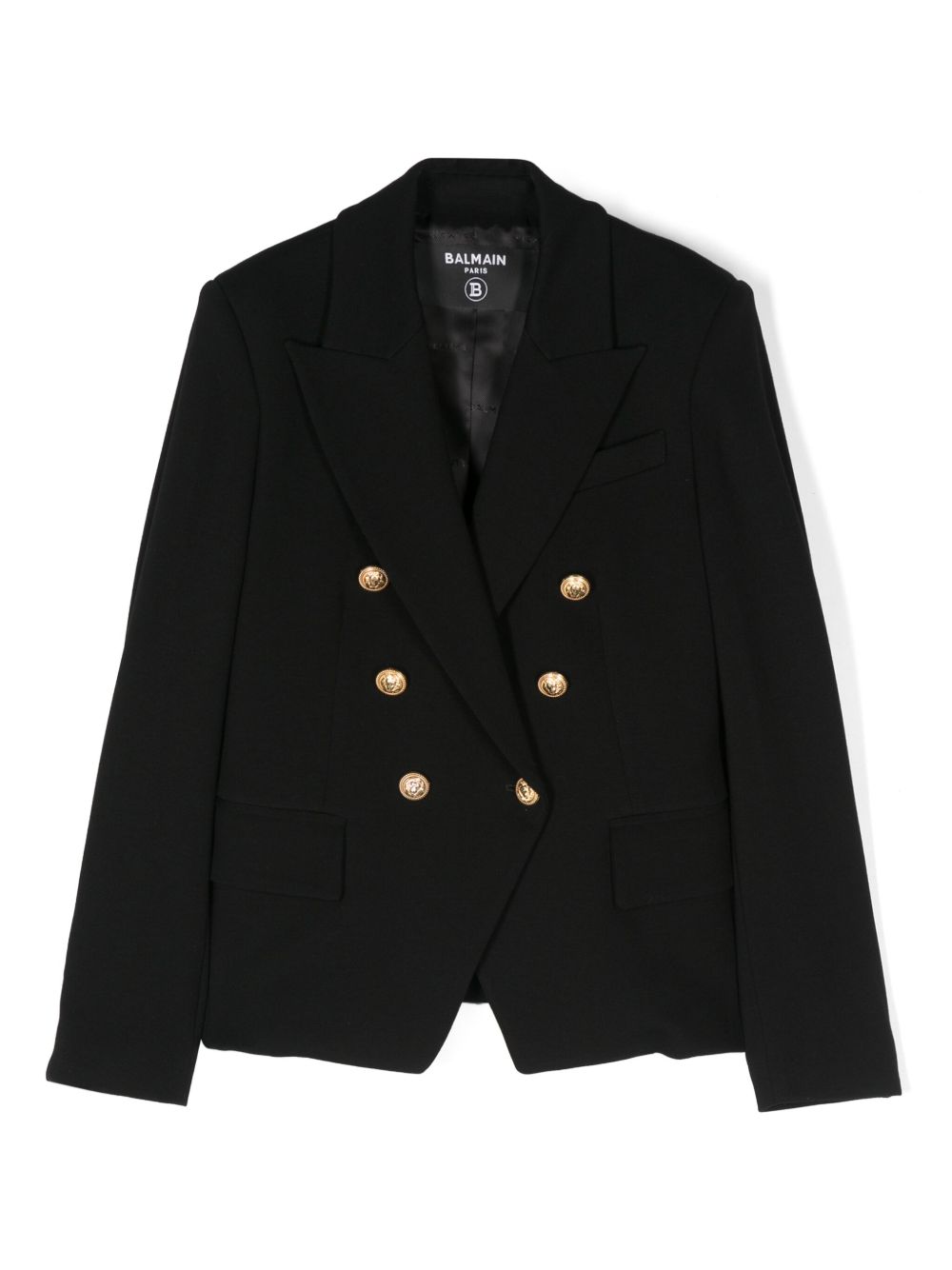 Balmain Kids 平纹针织西装夹克 - 黑色