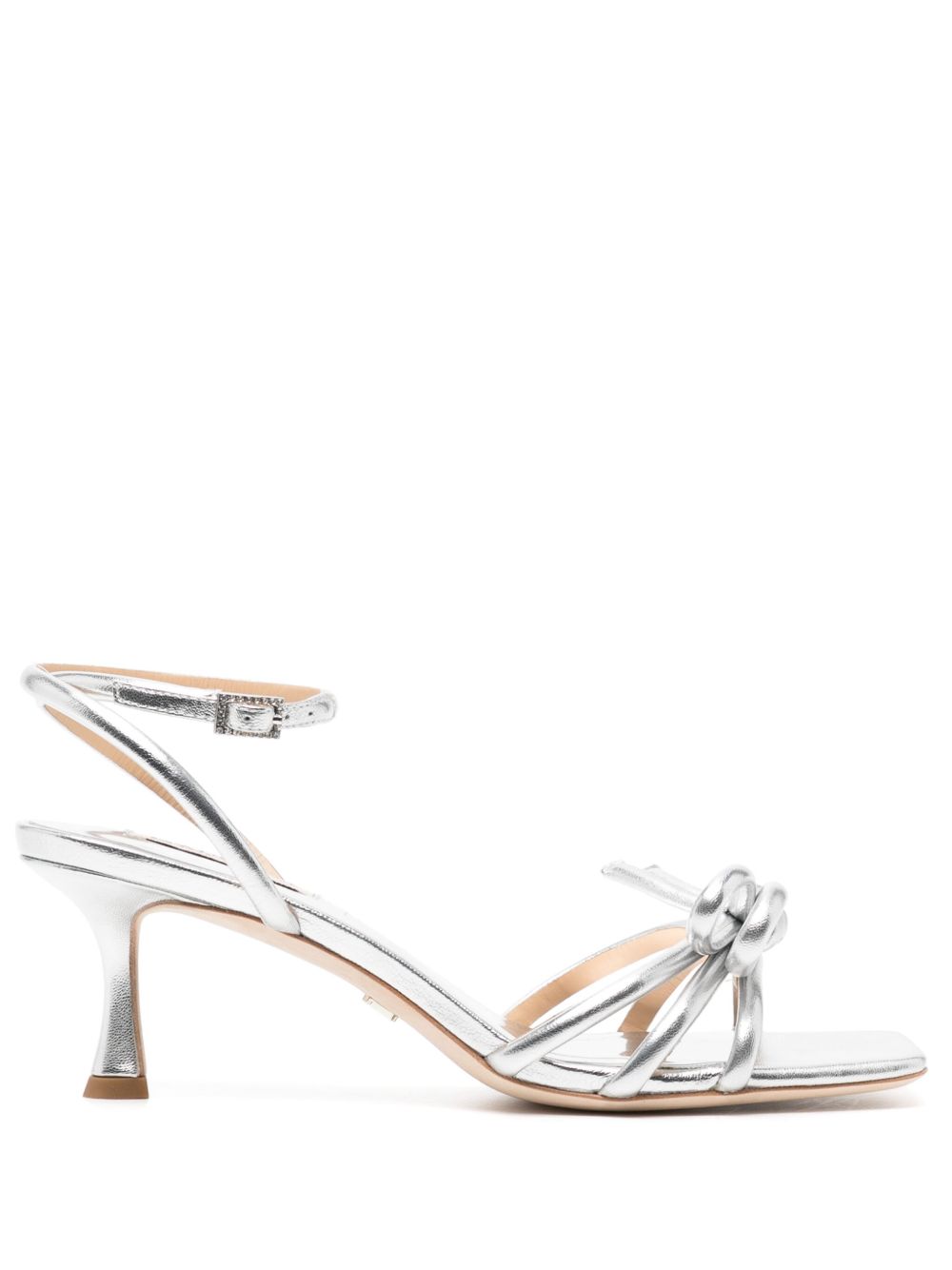 Badgley Mischka Loyalty 皮质中跟凉鞋 - 银色