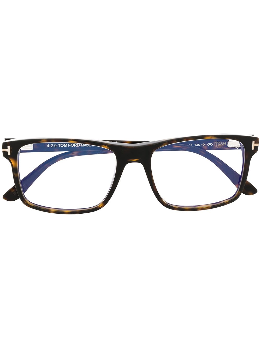 TOM FORD Eyewear 汤姆福特眼镜系列 Magnetic 拼色长方框眼镜 - 褐色