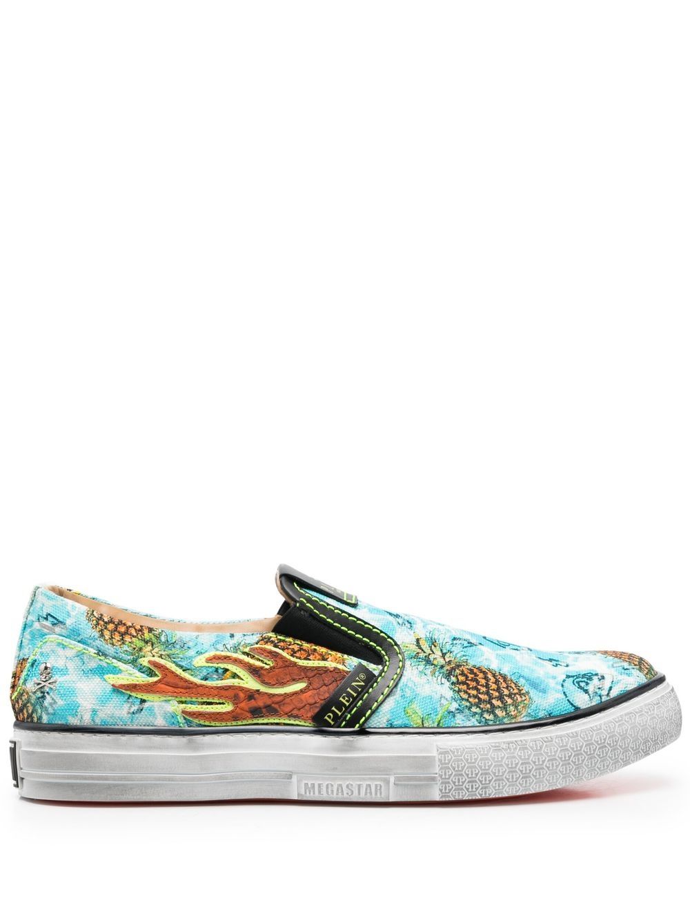 Philipp Plein Flame 套穿式运动鞋 - 蓝色