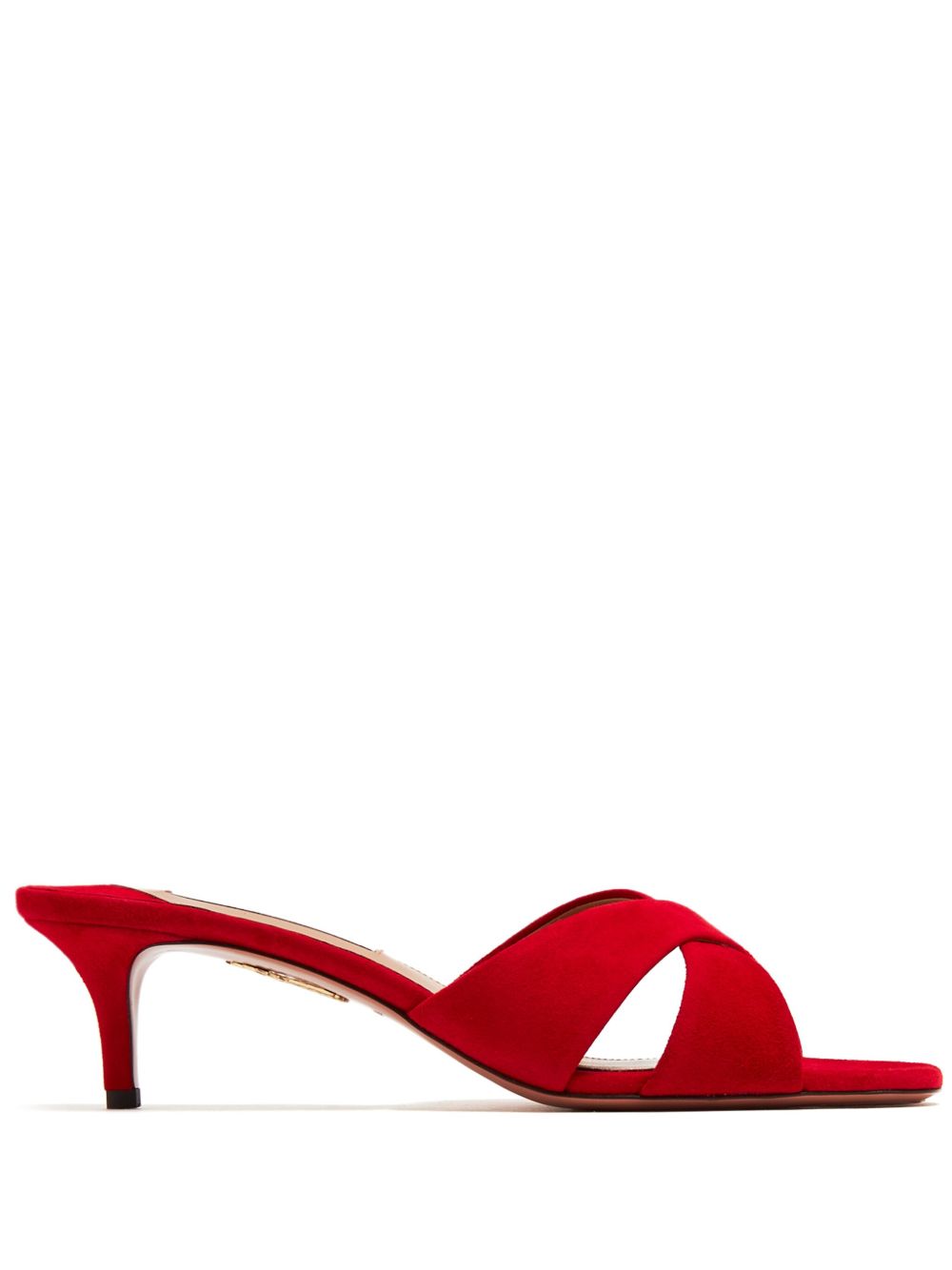 Aquazzura Divine 皮质中跟穆勒鞋 - 红色