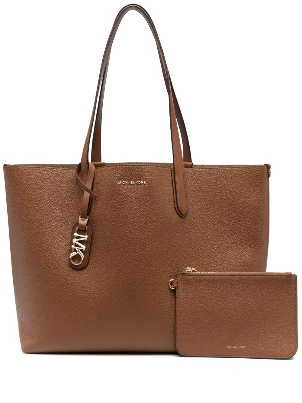 Michael Michael Kors Eliza XL logo标牌皮质手提包 - 褐色