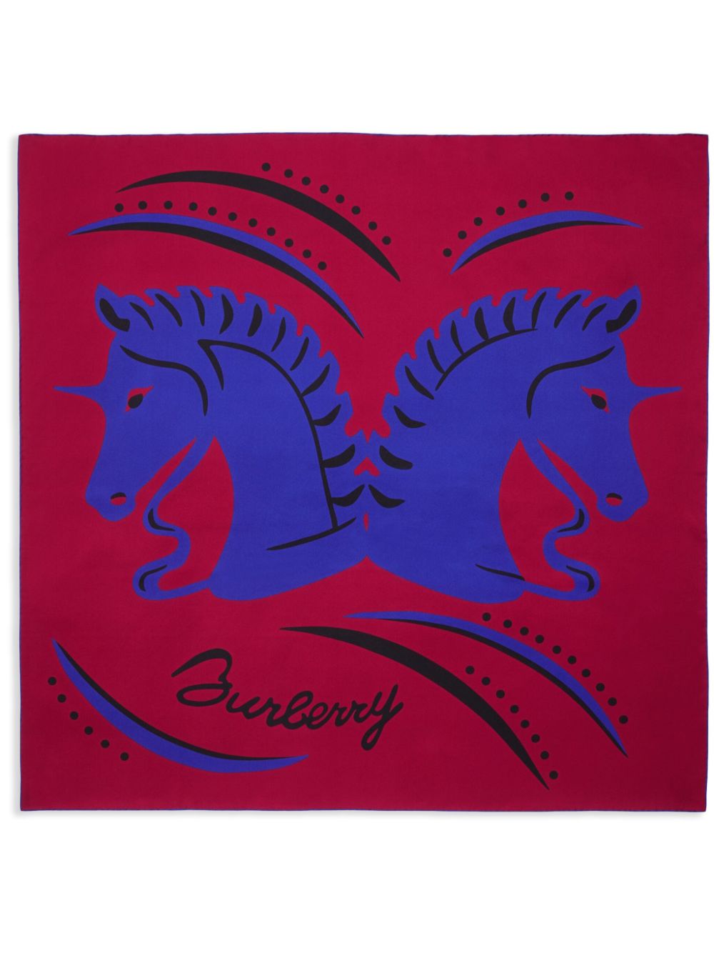 Burberry Mirrored Horse 围巾 - 红色