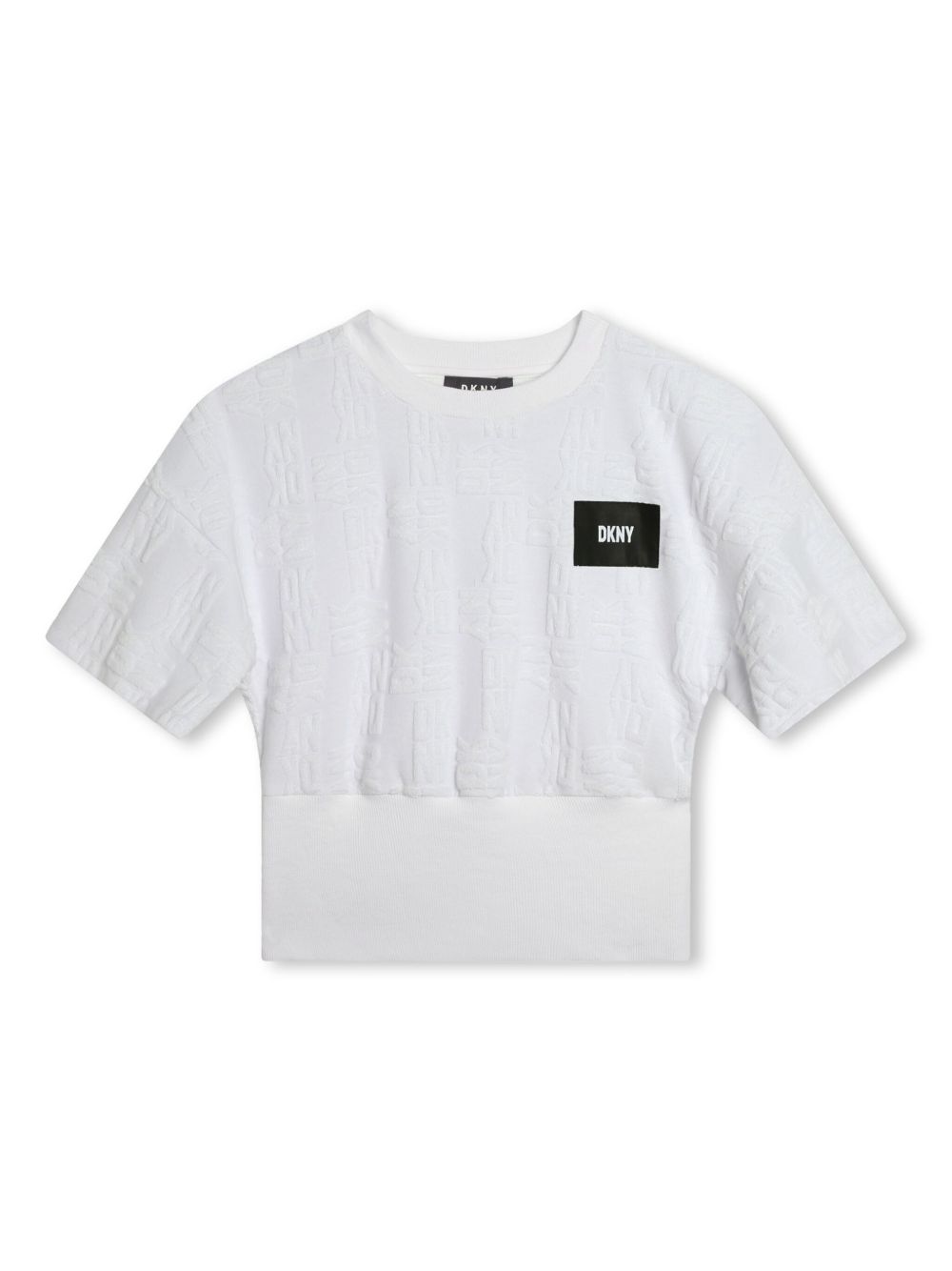 Dkny Kids logo印花提花T恤 - 白色