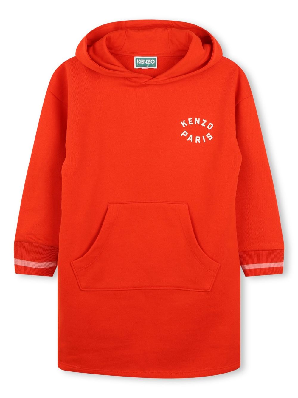 Kenzo Kids logo印花连帽连衣裙 - 红色