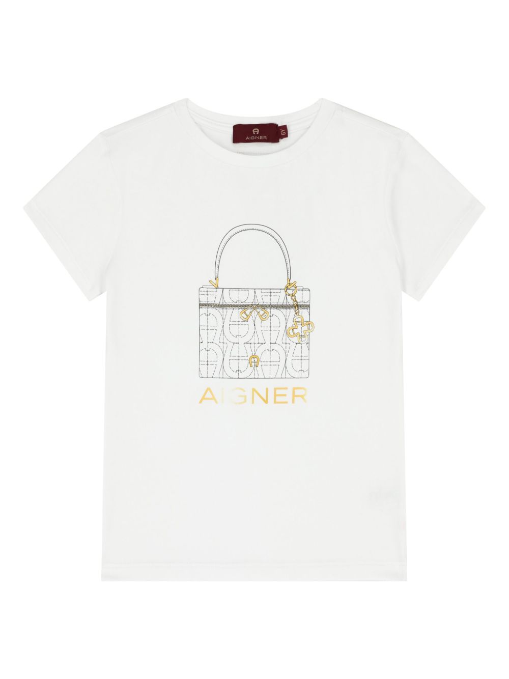 Aigner Kids 图案logo印花棉T恤 - 白色