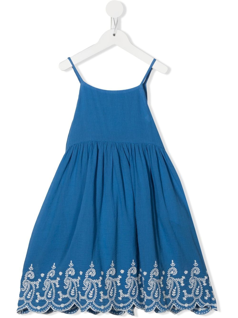 POLO RALPH LAUREN KIDS 佩斯理印花棉中长连衣裙 - 蓝色
