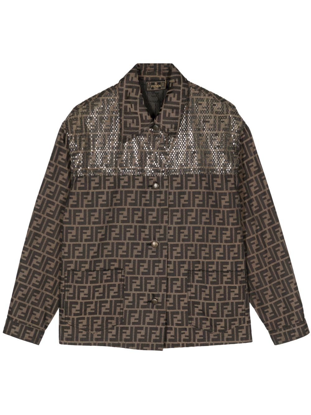 Fendi Pre-Owned Zucca 亮片夹克（典藏款） - 褐色