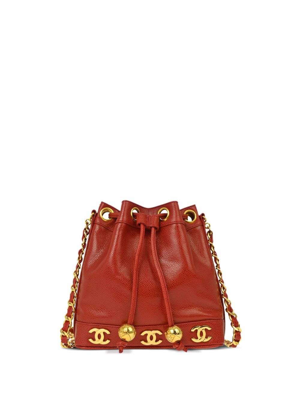 CHANEL Pre-Owned Triple CC 水桶包（1995年典藏款） - 红色
