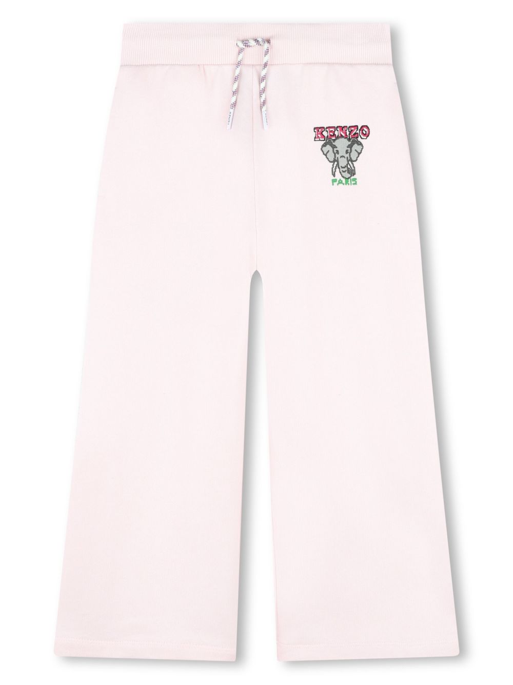 Kenzo Kids logo印花棉长裤 - 粉色