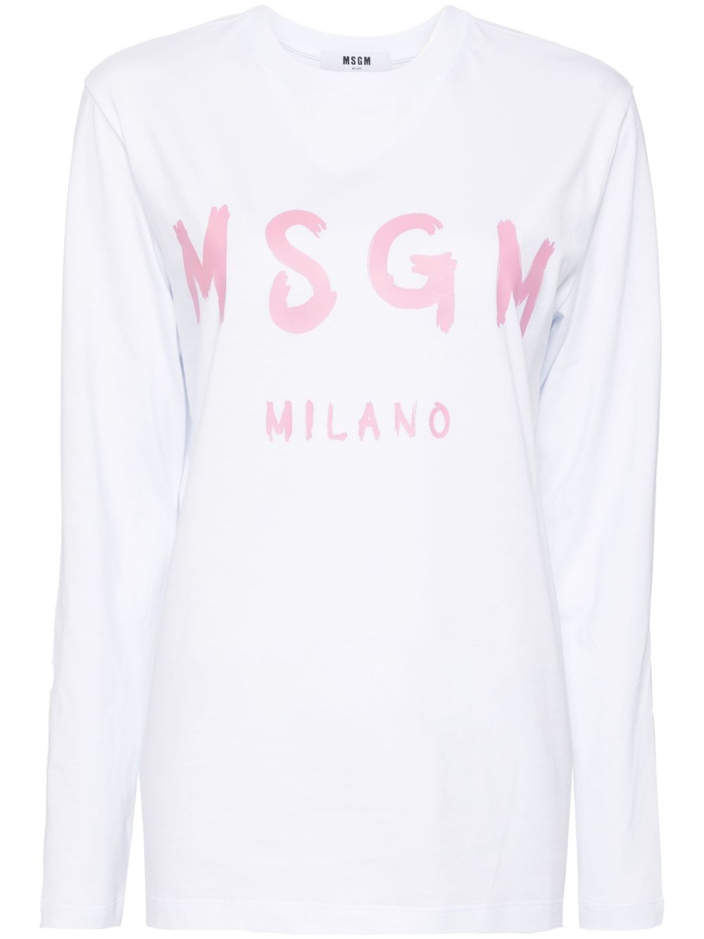 MSGM logo印花棉T恤 - 白色