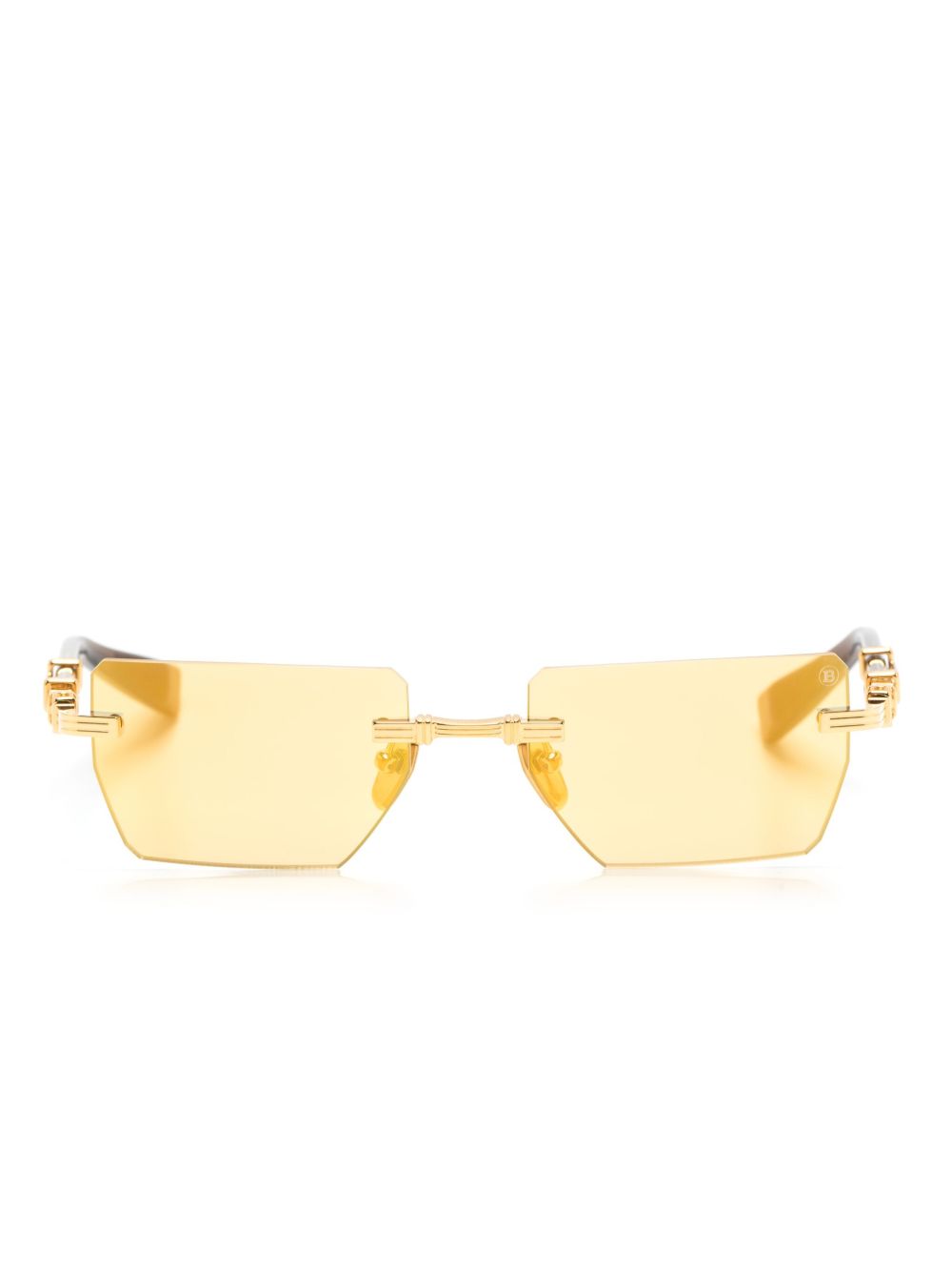 Balmain Eyewear Pierre 几何形镜框太阳眼镜 - 金色