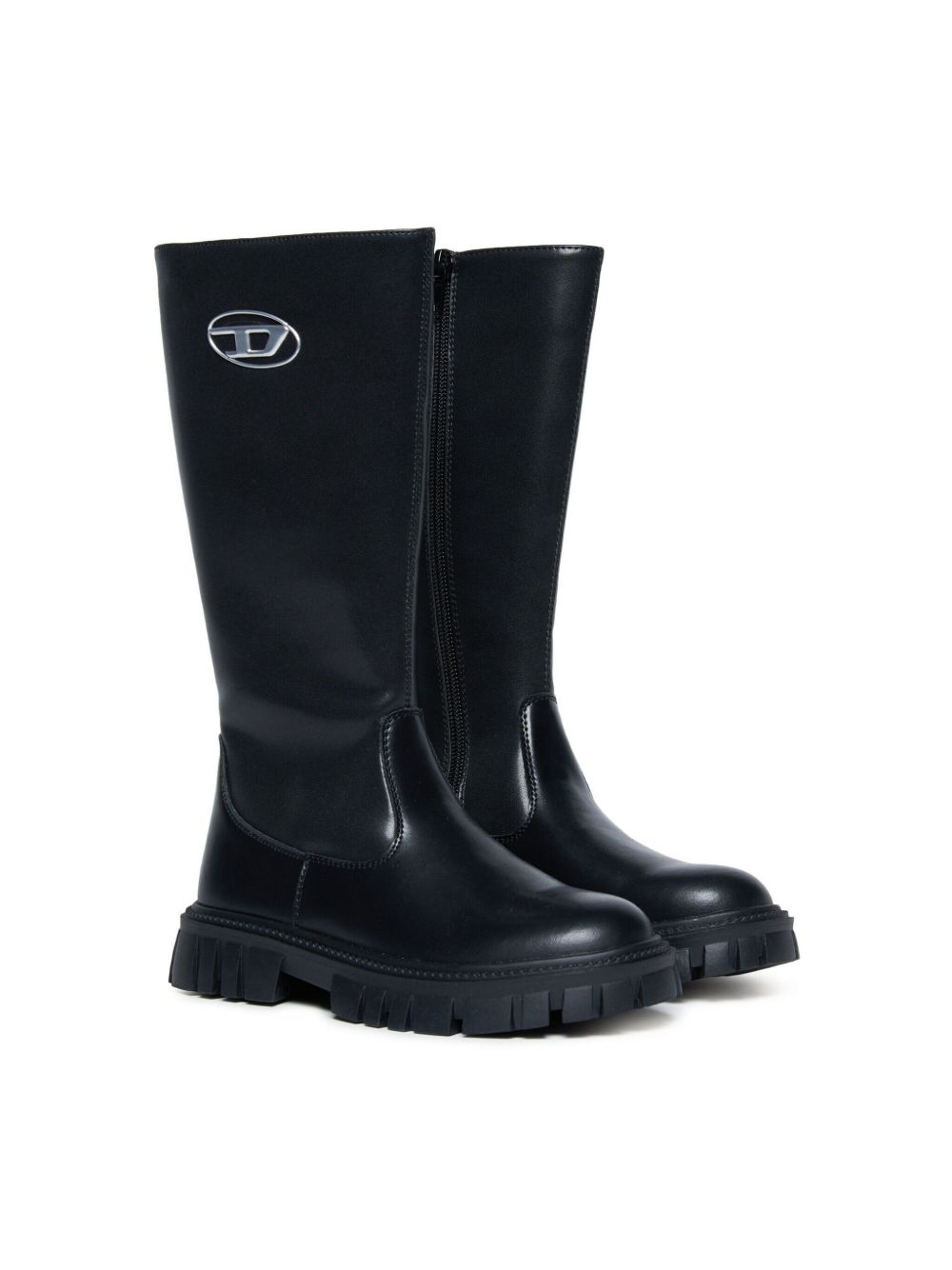 Diesel Kids logo吊牌雨靴 - 黑色