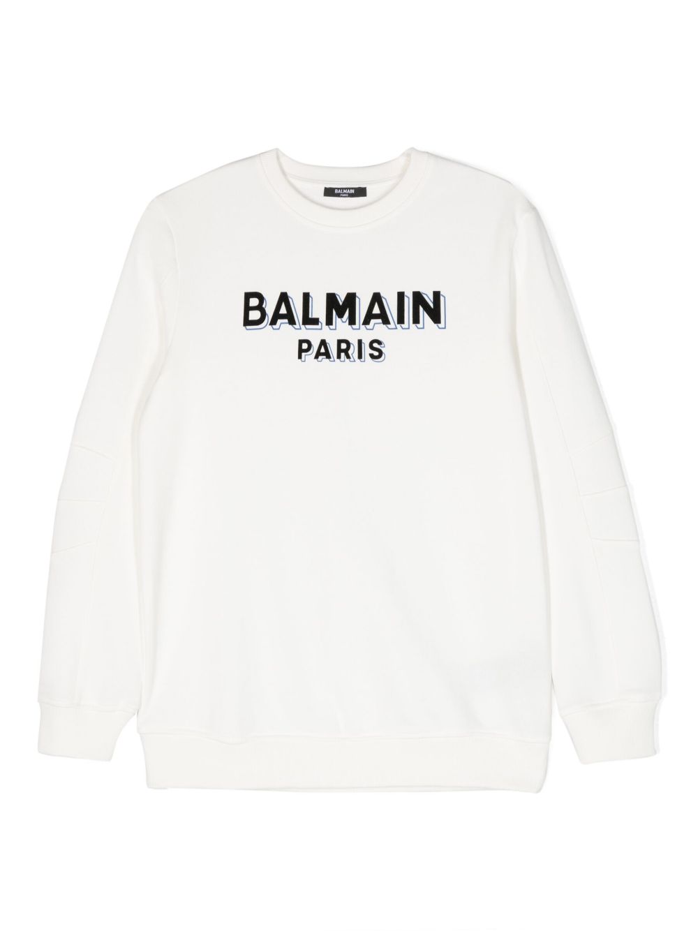 Balmain Kids logo印花棉卫衣 - 白色