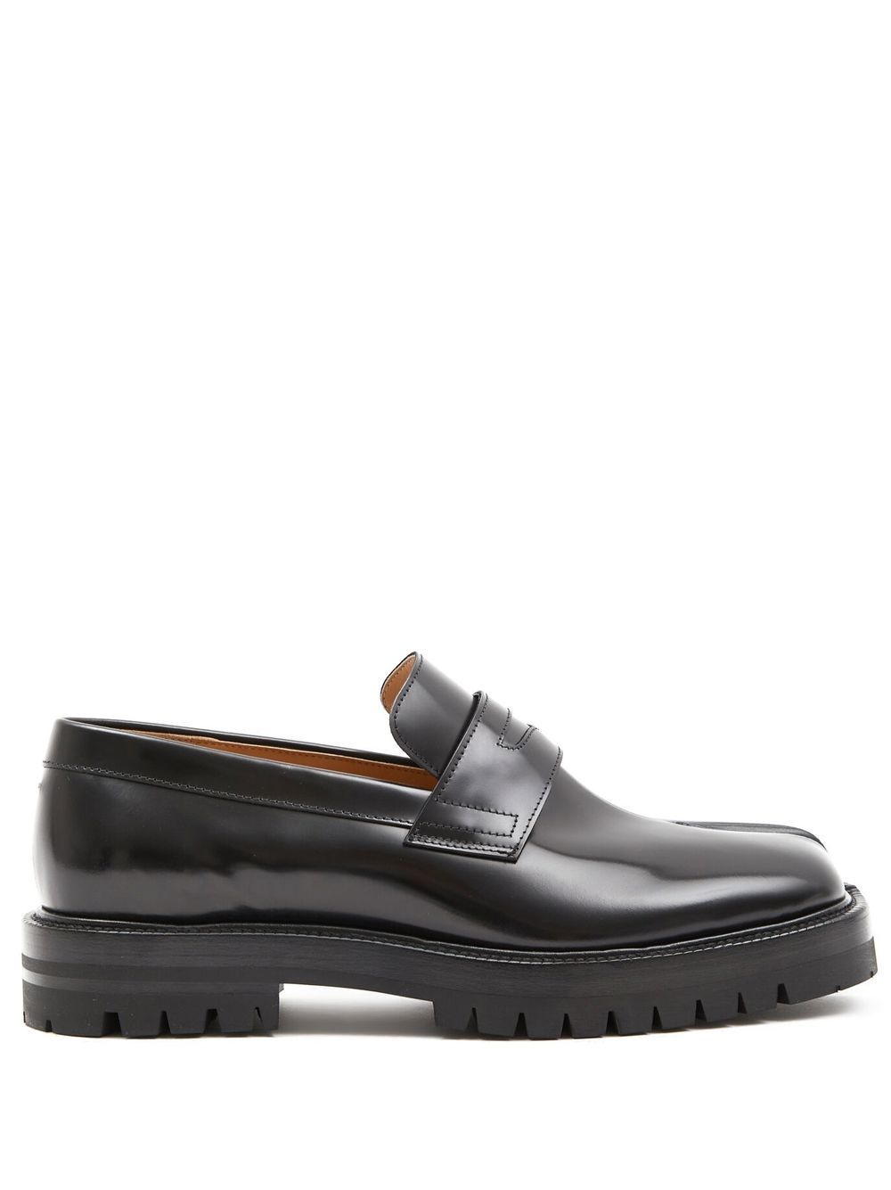 Maison Margiela Tabi 皮质乐福鞋 - 黑色