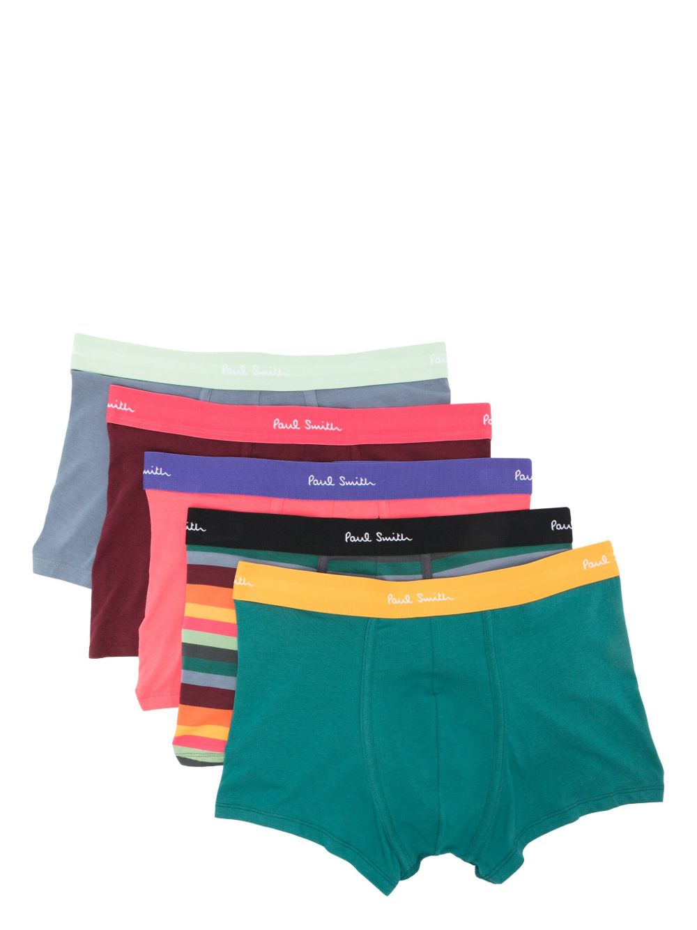 Paul Smith logo松紧裤腰四角裤（五件装） - 绿色
