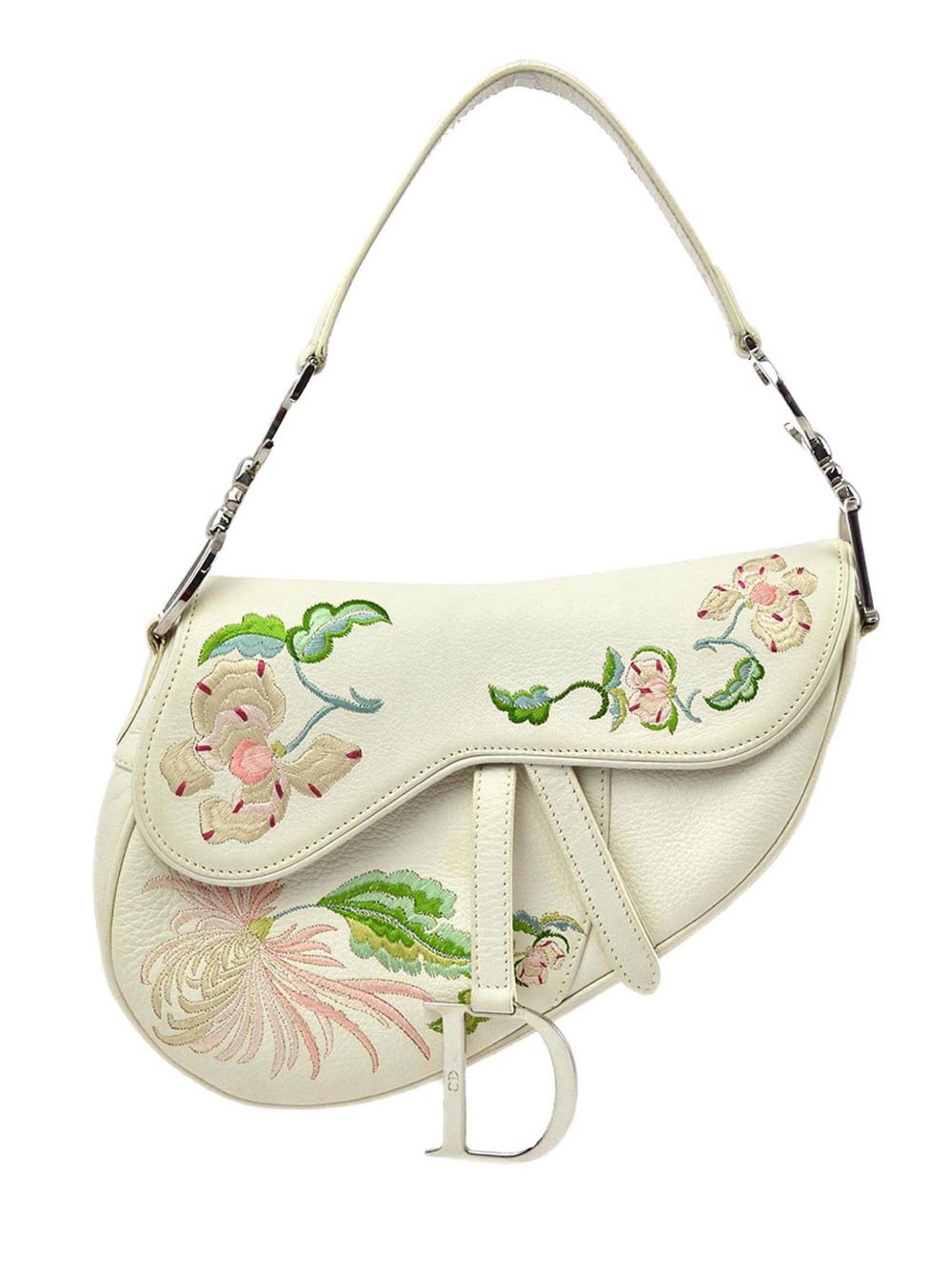 Christian Dior Pre-Owned Saddle 单肩包（2005年典藏款） - 白色