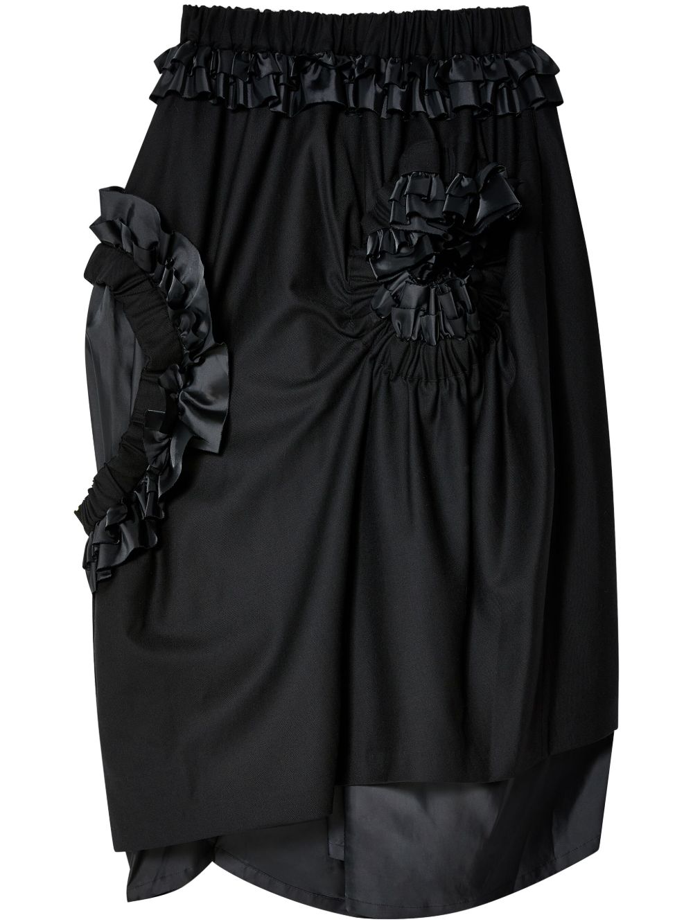 Noir Kei Ninomiya 镂空细节半身裙 - 黑色