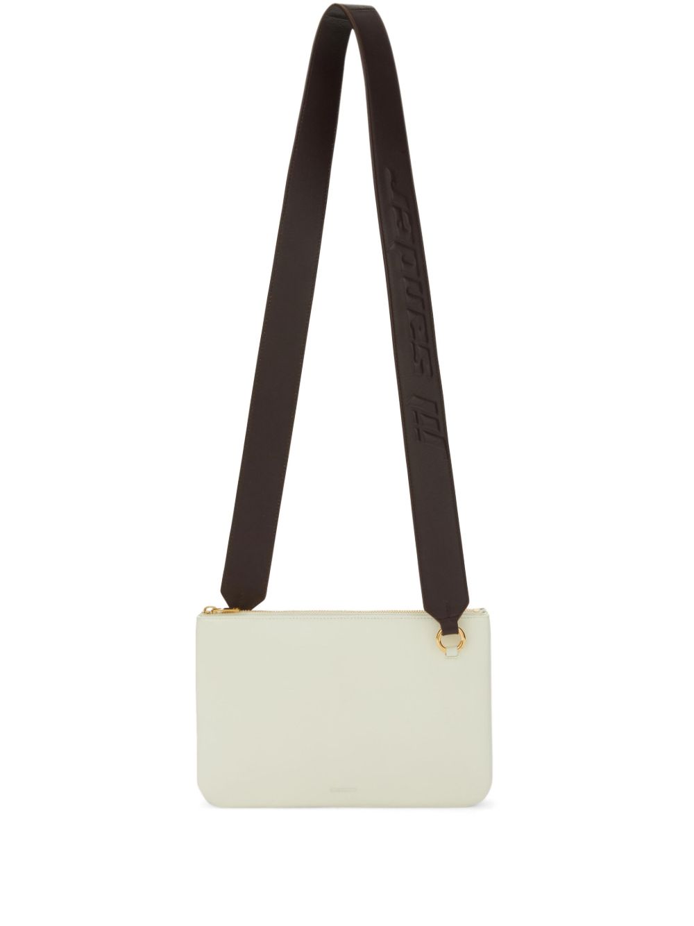 Jil Sander Link LG logo包带皮质斜挎包 - 白色