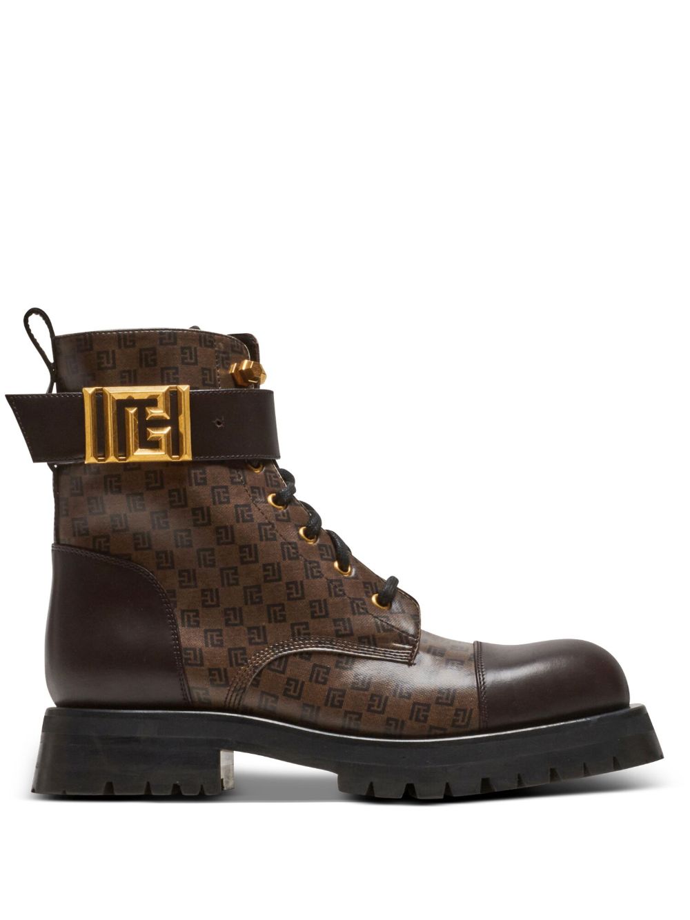 Balmain Romy Ranger 经典logo印花及踝靴 - 褐色