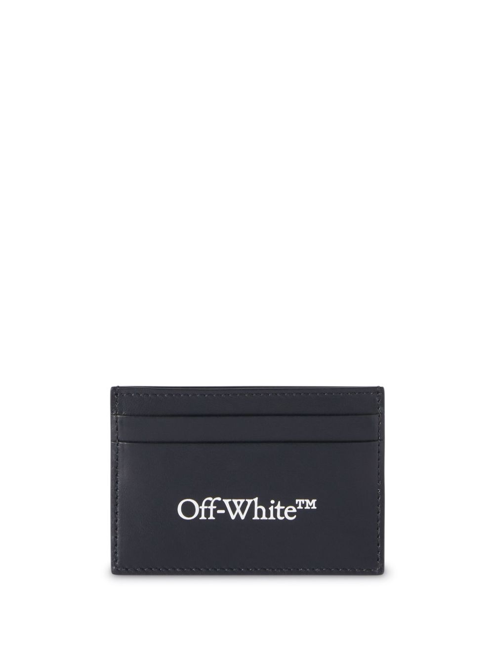 Off-White Bookish logo印花皮质卡夹 - 黑色