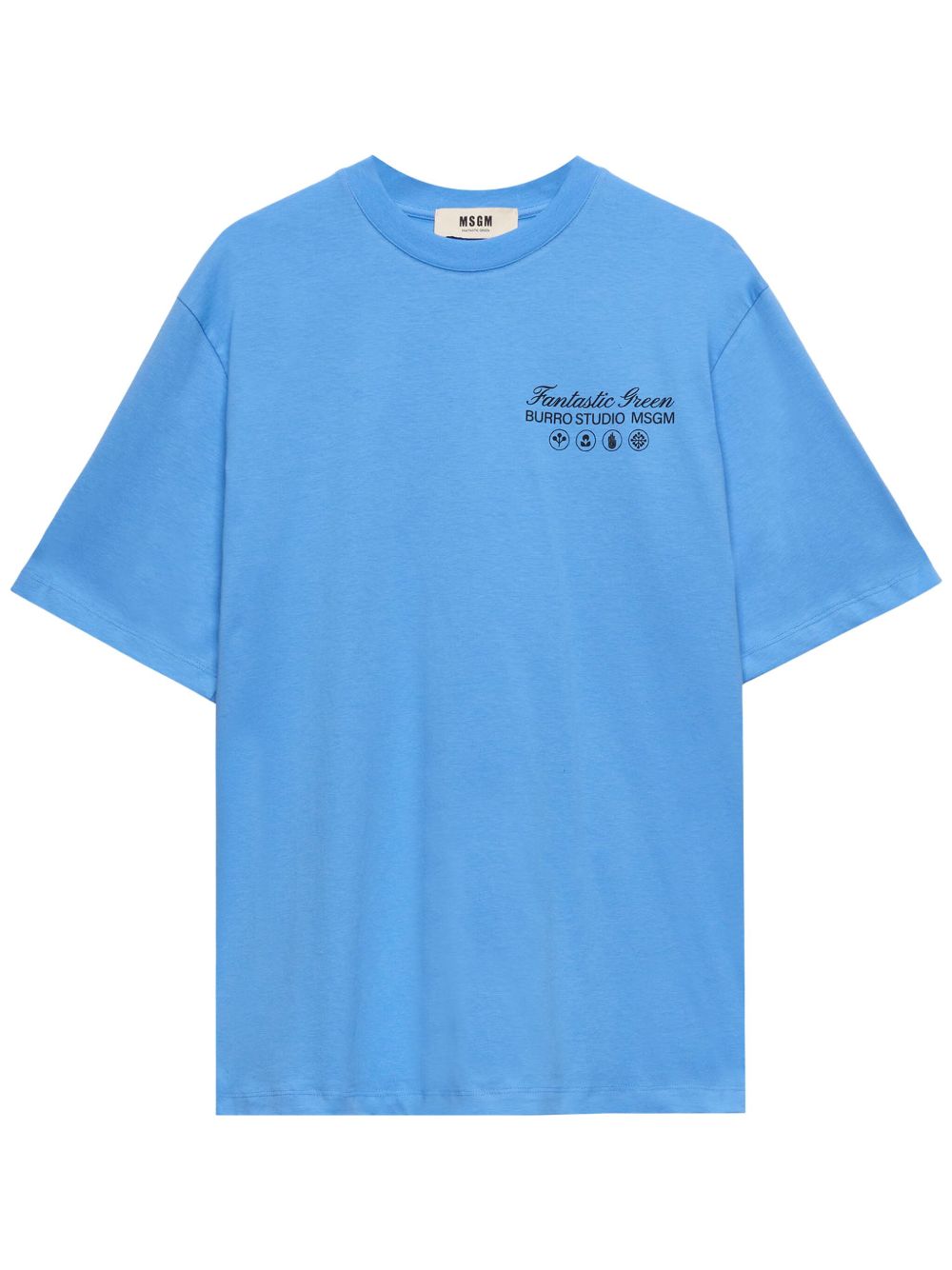 MSGM x Burro Studio logo印花T恤 - 蓝色