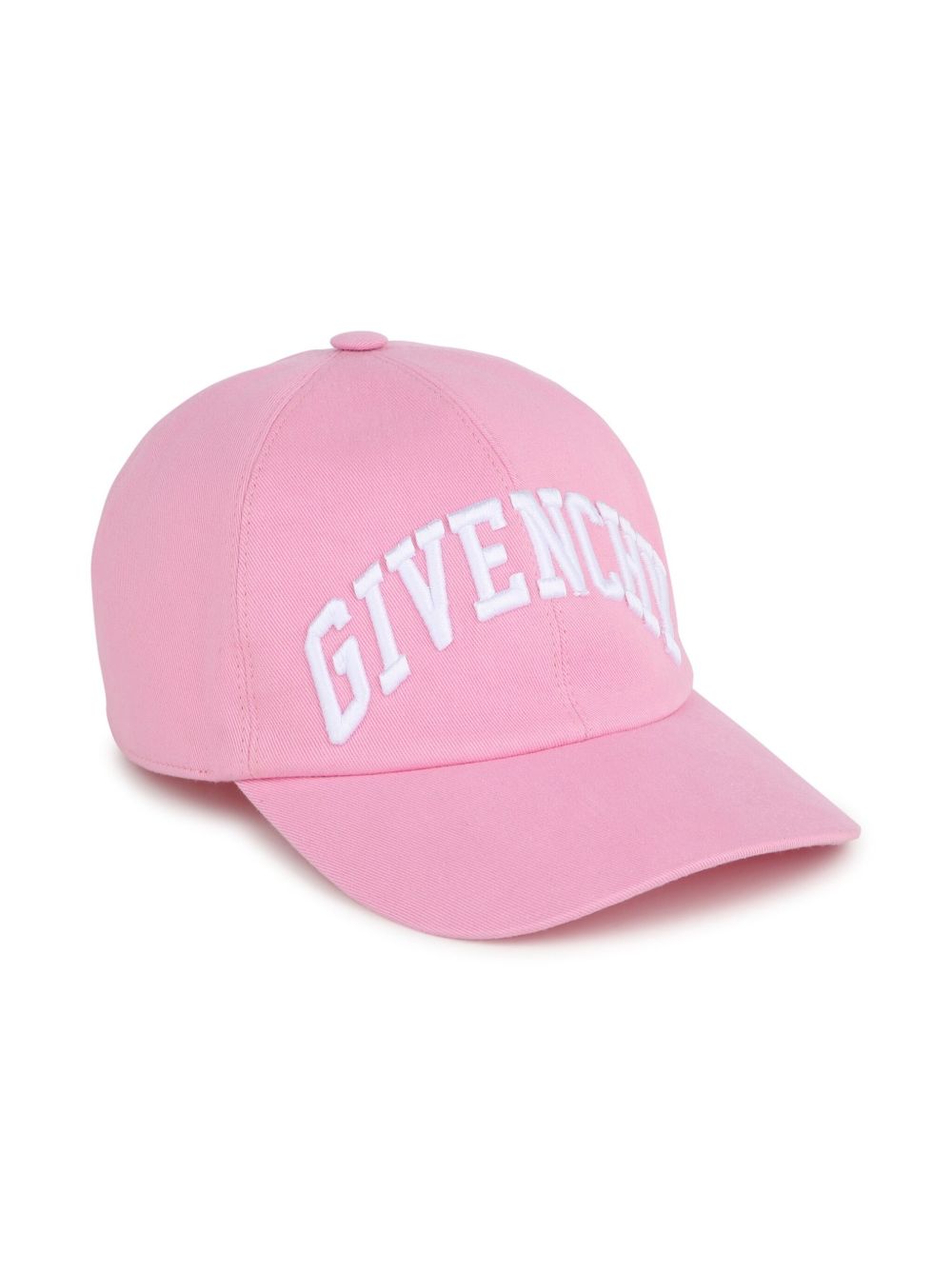 Givenchy Kids logo刺绣棉棒球帽 - 粉色