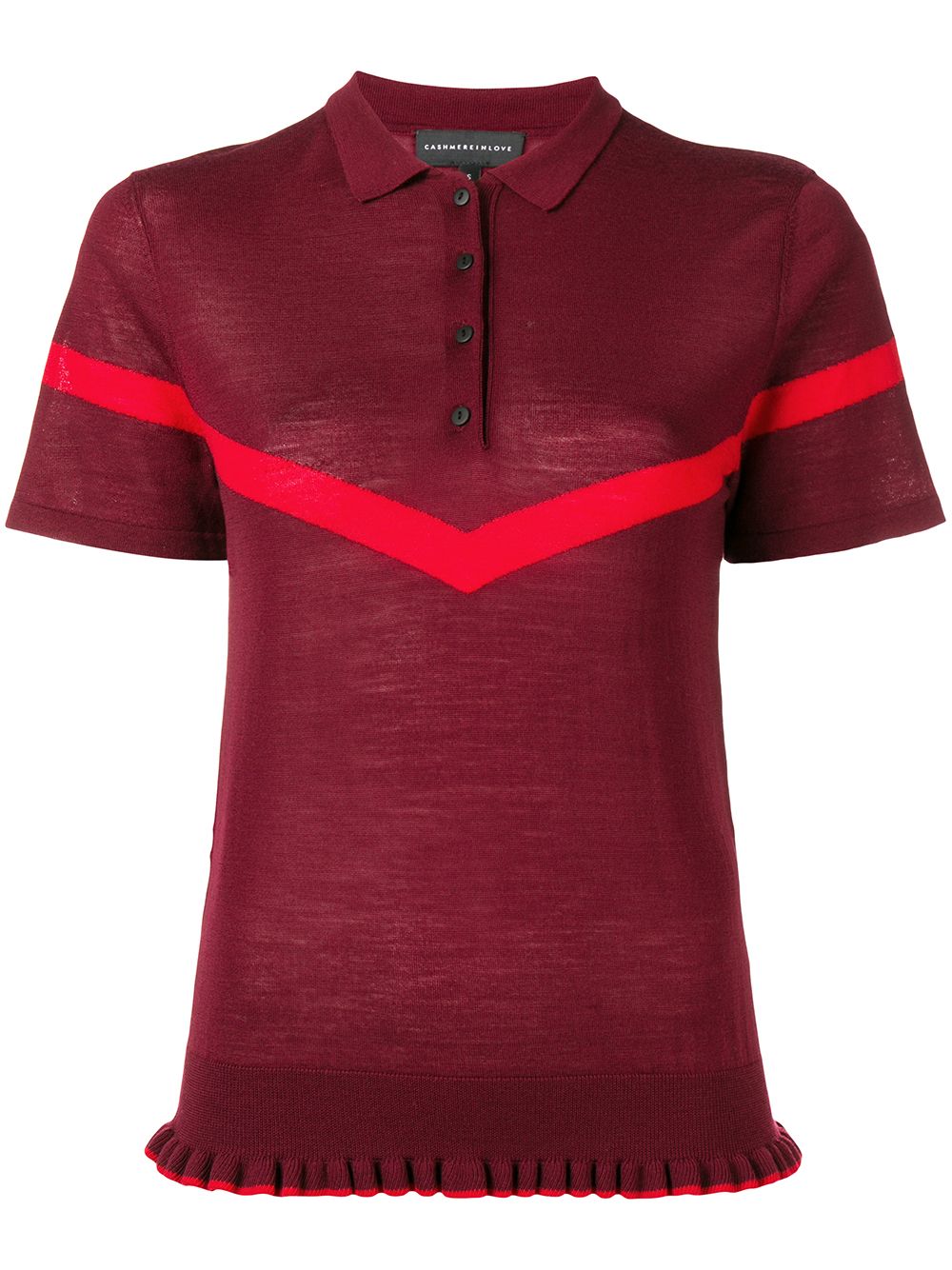 Cashmere In Love Jean针织Polo衬衫 - 红色