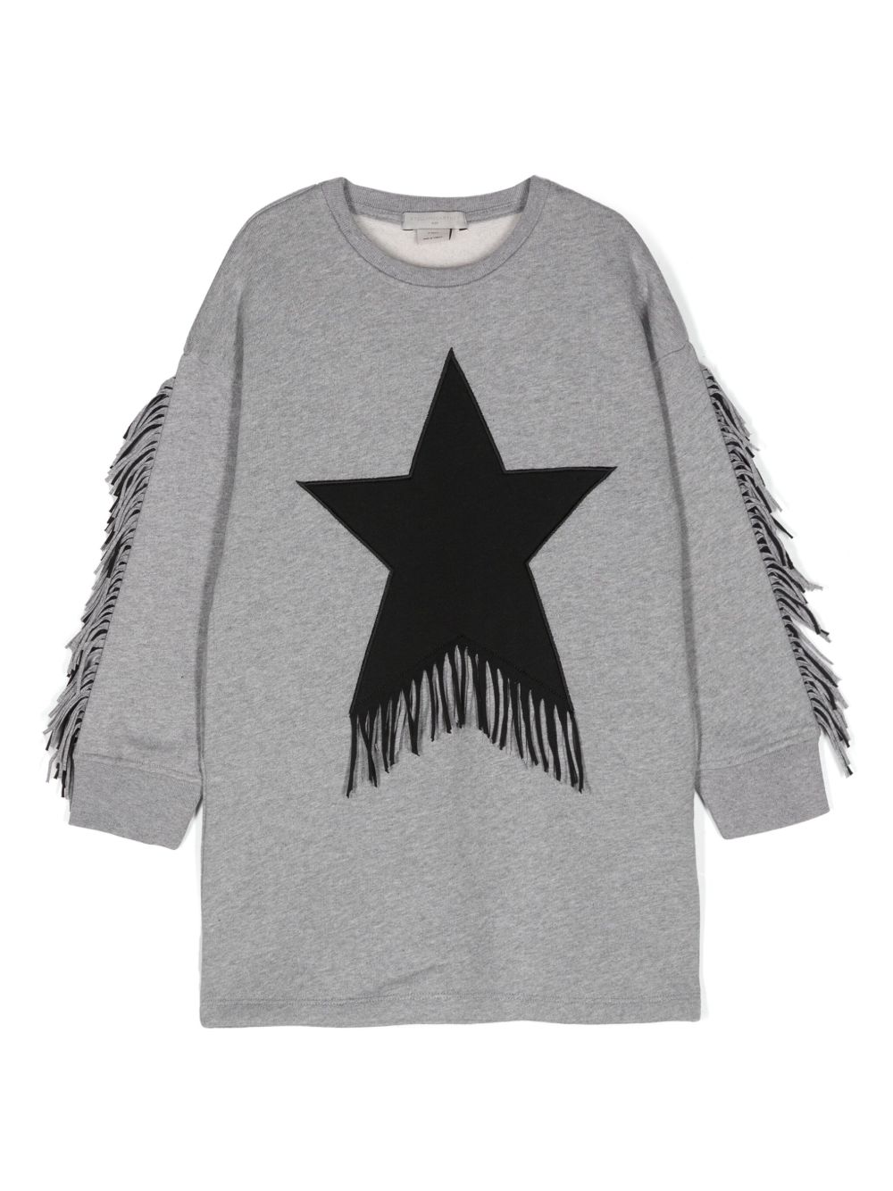 Stella McCartney Kids Fringed Star 棉卫衣 - 灰色