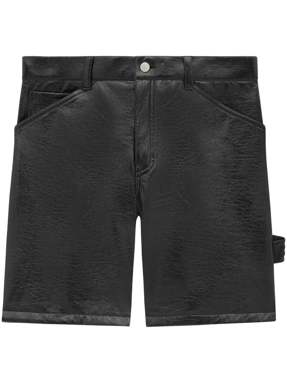 Courrèges 漆光面料百慕大短裤 - 黑色