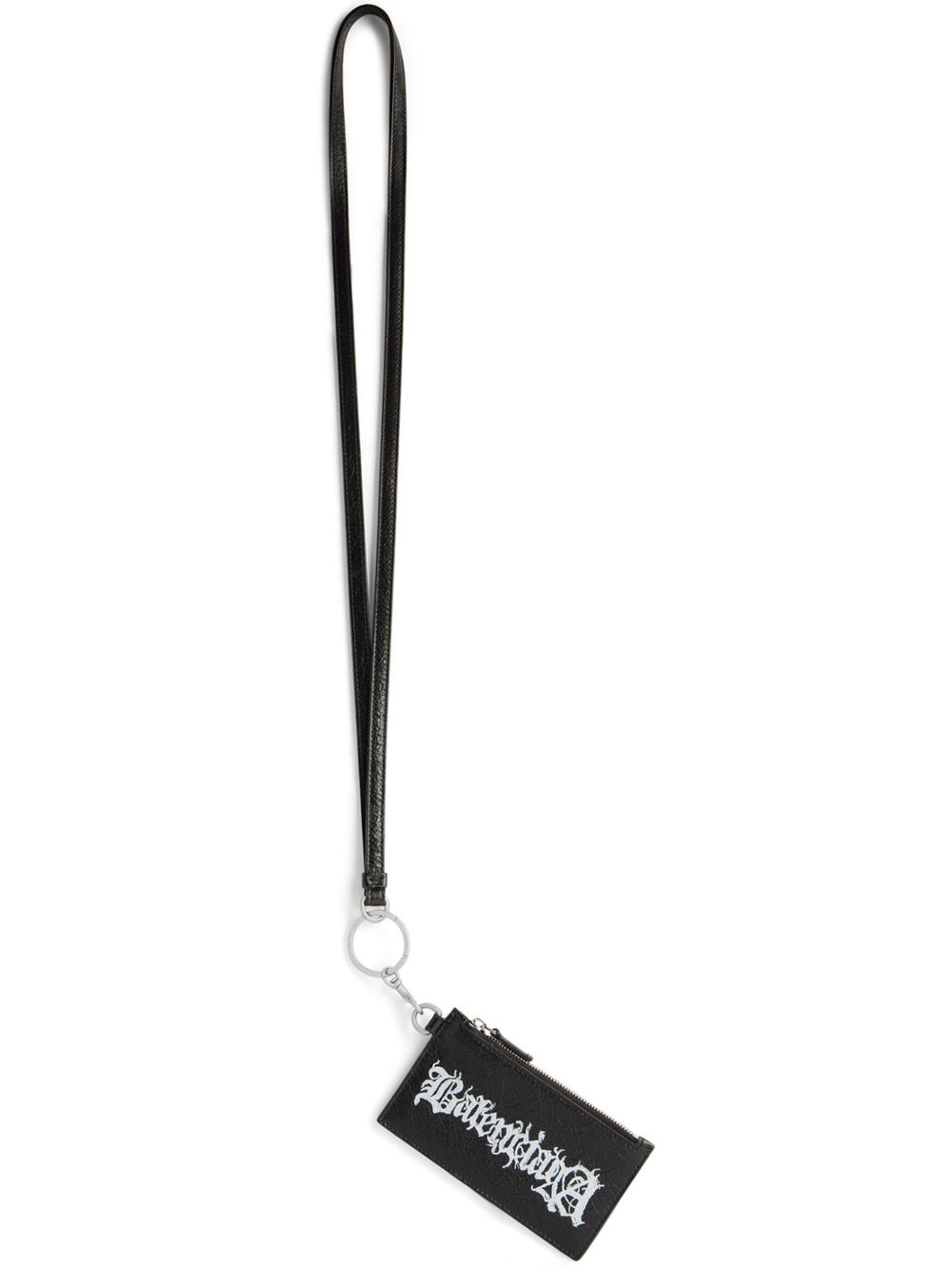 Balenciaga logo印花皮质钱包 - 黑色