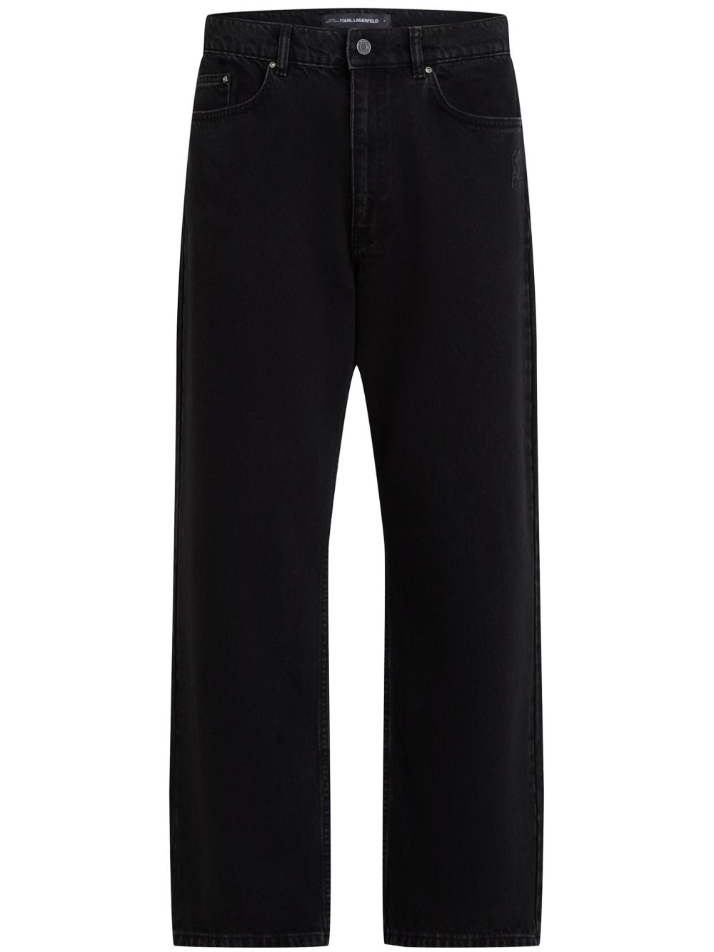 Karl Lagerfeld 经典logo图案棉牛仔裤 - 黑色