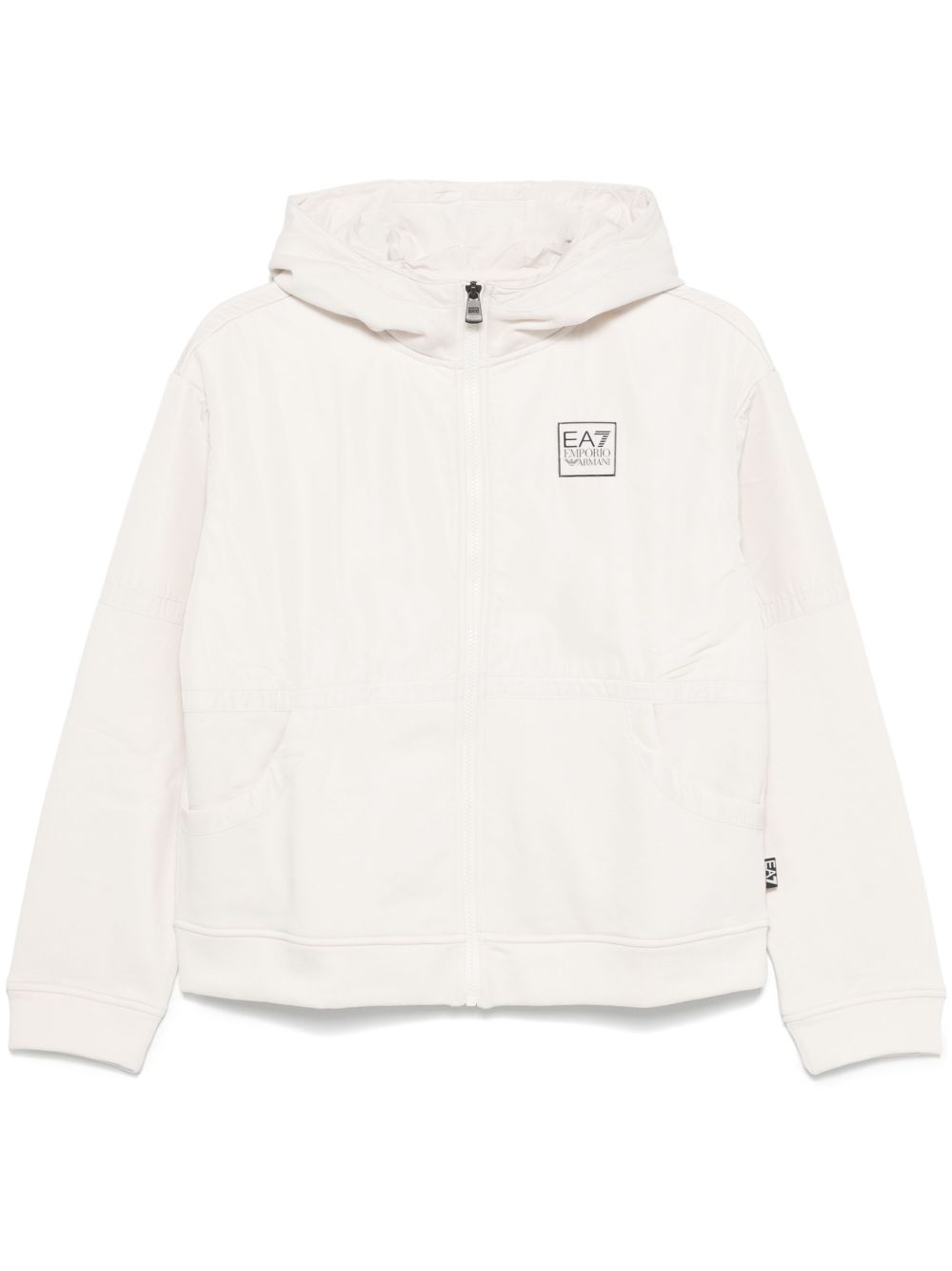 Ea7 Emporio Armani 标贴连帽衫 - 白色